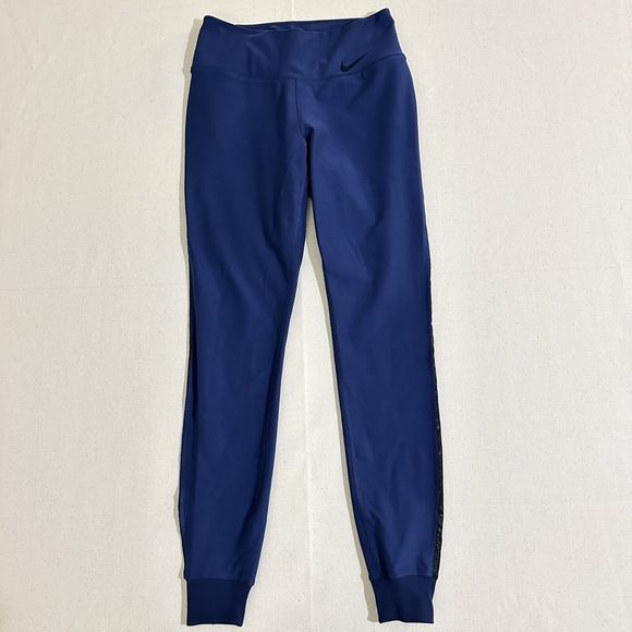 NIKE DRI FIT WOMENS SIZE X-SMALL BLUE LEGGINGS TAPERED LEG - Picture 1 of 11
